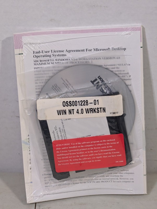 Microsoft Windows NT 4.0 Workstation Disc Floppy COA OSS001228-01 SEALED gallery