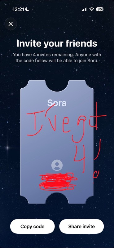 Sora 2 Invite Code (I’m legit guys 😂) – text me for8oh,six8nine,ohohninesix
