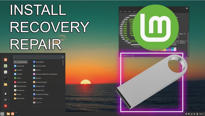 Linux Mint Latest Cinnamon OS 64-Bit Bootable USB Live Install PC 16GB USB 3.0
