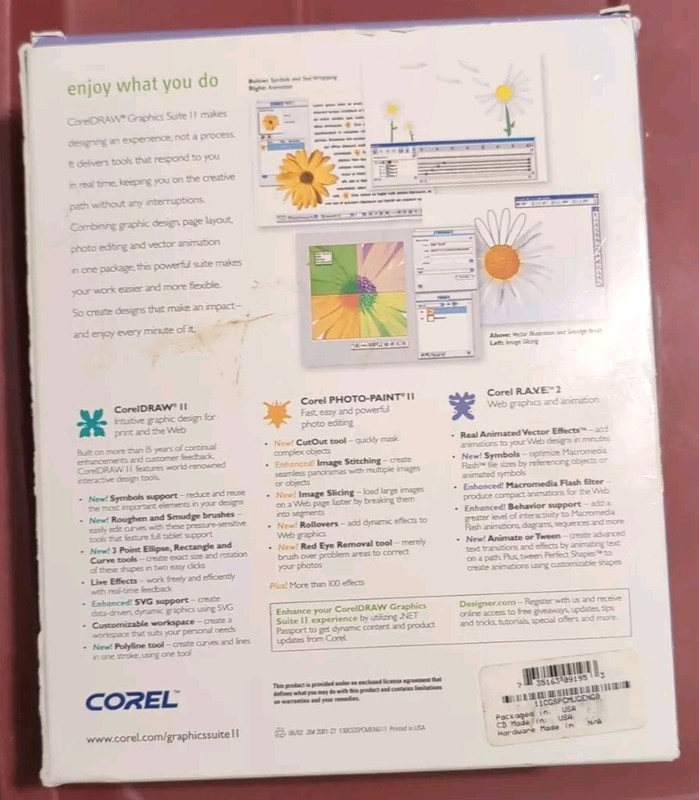 CorelDraw Graphics Suite 11 Upgrade Version Complete Windows 98 XP Or Mac gallery