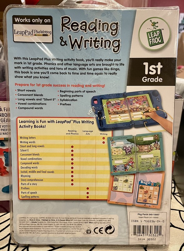 LeapFrog LeapPad, READING & WRITING, BOOK AND CARTRIDGE, WORKS GREAT! New Open gallery