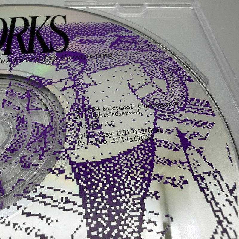 Vintage 1994 Microsoft Works Version 3.0 Software CD-ROM Windows OEM PC gallery