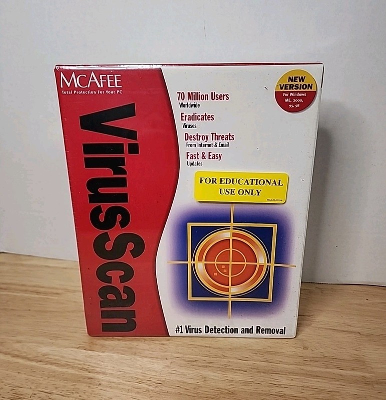 MCAFEE Virus Scan Anti-Virus Scan Software Windows 95 98 ME 2000 NT NIB Sealed