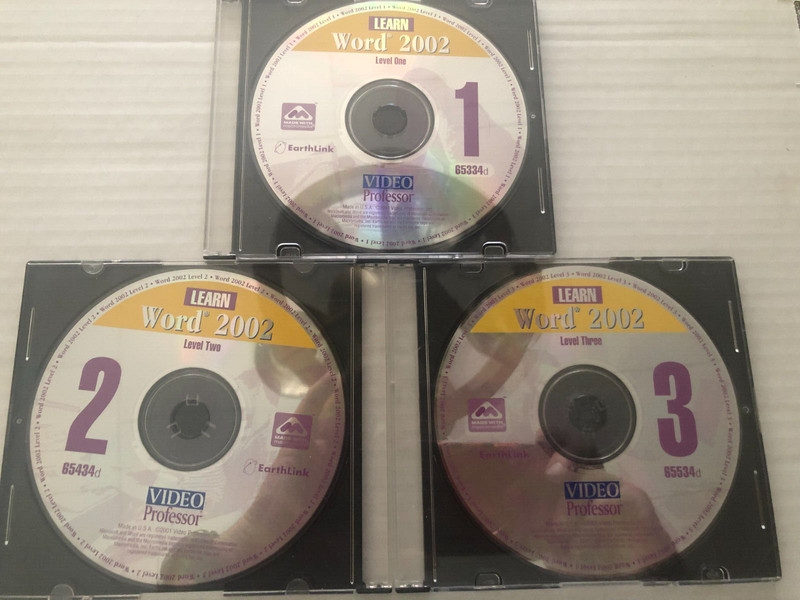 Video Professor Learn Word 2002 , 3-CD Set – PC CD-ROM