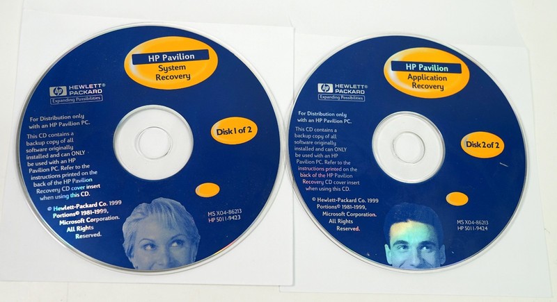 HP Pavilion Application Recovery Disk 1 &2 HP 5011-9424 5011-9423 Discs Only