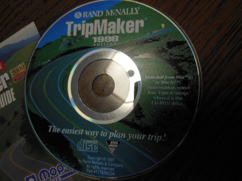 RAND MCNALLY TRIPMAKER CD 1998 EDITION WINDOWS 95 98 WIN NT 4.0 OR HIGHER gallery