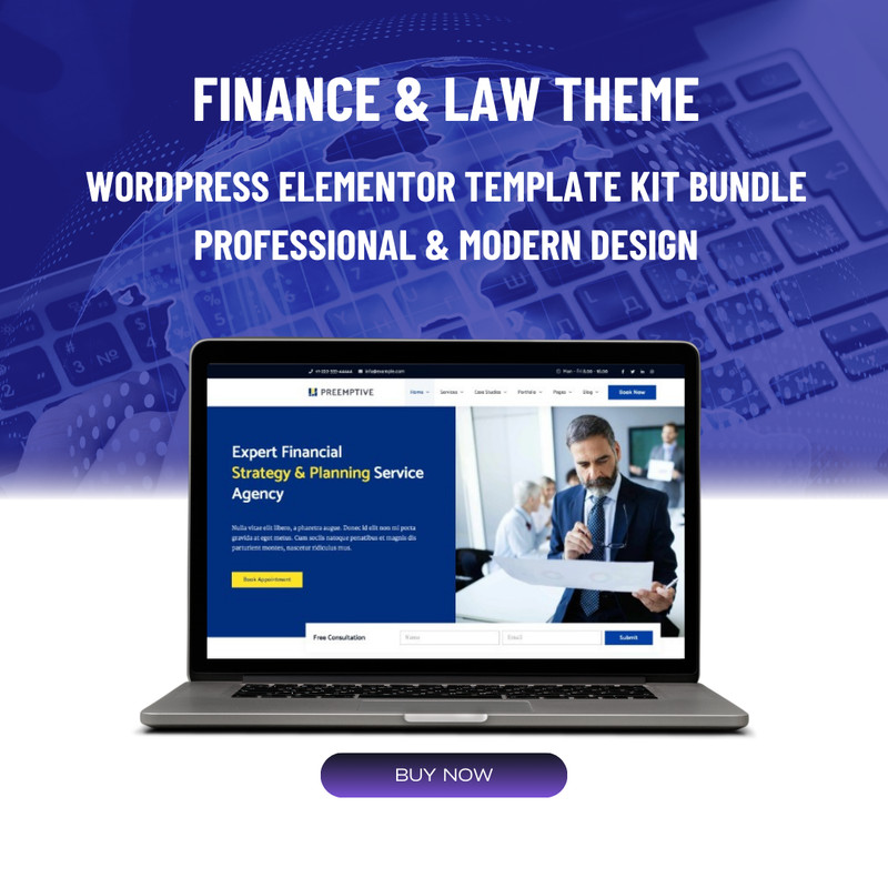 Premium WordPress Elementor Template Kit Bundle | Finance & Law Firm theme