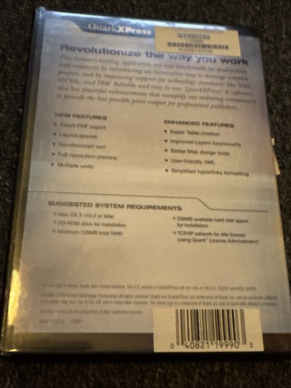 QUARK XPRESS 6.0 CD ROM SOFTWARE MAC OS 6.1 OSX 10 Express Design Educational gallery