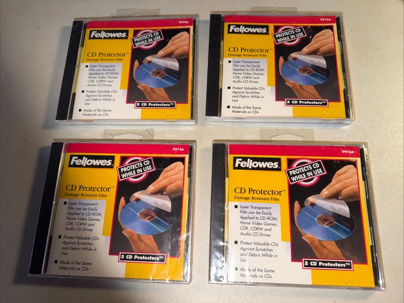 (4) CD Protector Damage Resistant Film w 5 Protectors Each – Fellowes 99766