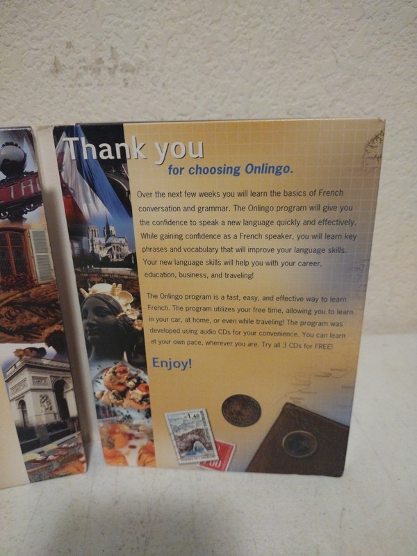 Onlingo Learn FRENCH Language Level 1 CD 3 Disc Set. A gallery