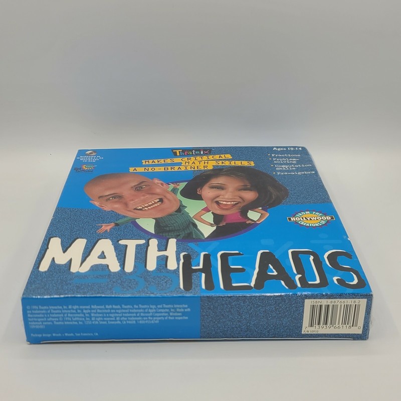 Math Heads By Theatrix PC MAC CD-ROM Ages 10-14 Vintage Sealed gallery