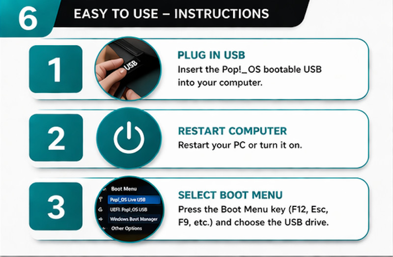 Pop!_OS LTS Bootable USB Drive 64 Bit Latest Linux Live Installer Fast Setup gallery