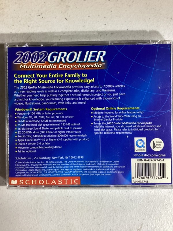 The 2002 Grolier Multimedia Encyclopedia User's Guide Scholastic Very Good gallery