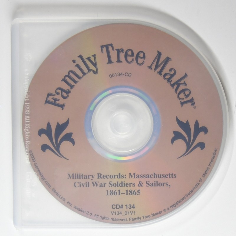 Broderbund Family Tree Maker Data CD # 134 Massachusets Military Records 1860s gallery