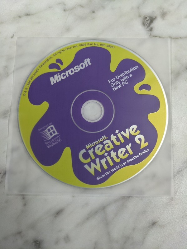Creative Writer 2 II (Microsoft) 1996 CDROM SOFTWARE INSTALLATION 000-38061