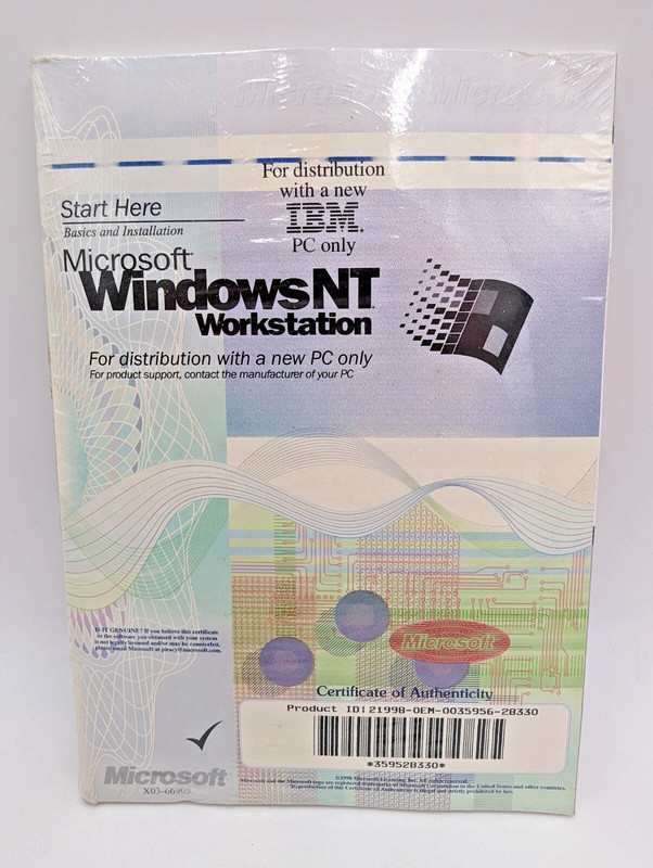 Microsoft Windows NT Workstation CD, Booklet & COA New Sealed Compaq OEM
