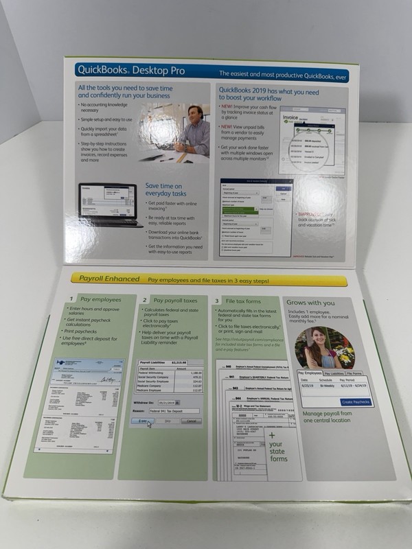 INTUIT QUICKBOOKS DESKTOP PRO 2019 W/PAYROLL ENHANCED FACTORY SEALED gallery