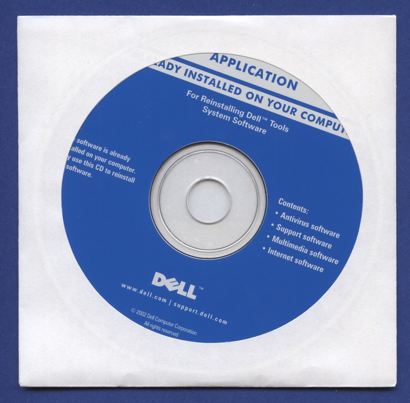 Dell Application Disc for Reinstalling Dell Tools System Software 6Y299 Rev. A00