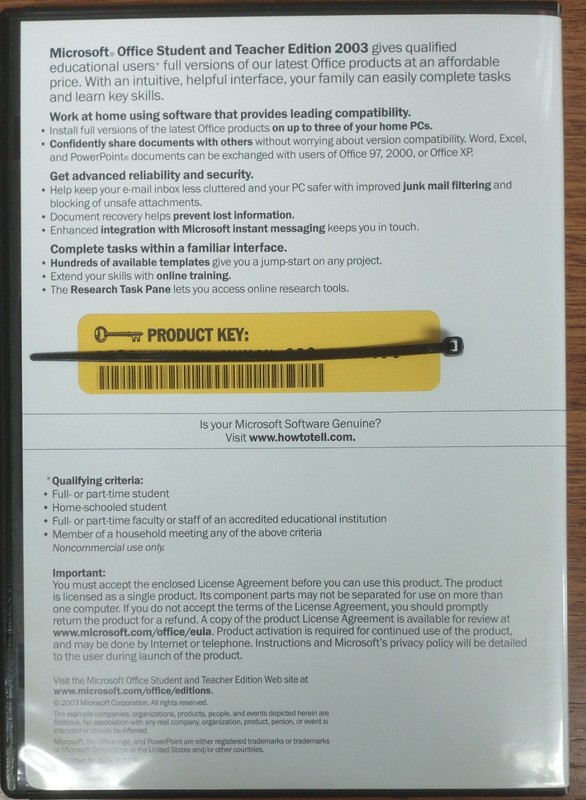 Genuine Microsoft MS Office Student and Teacher Edition 2003 w Product Key gallery