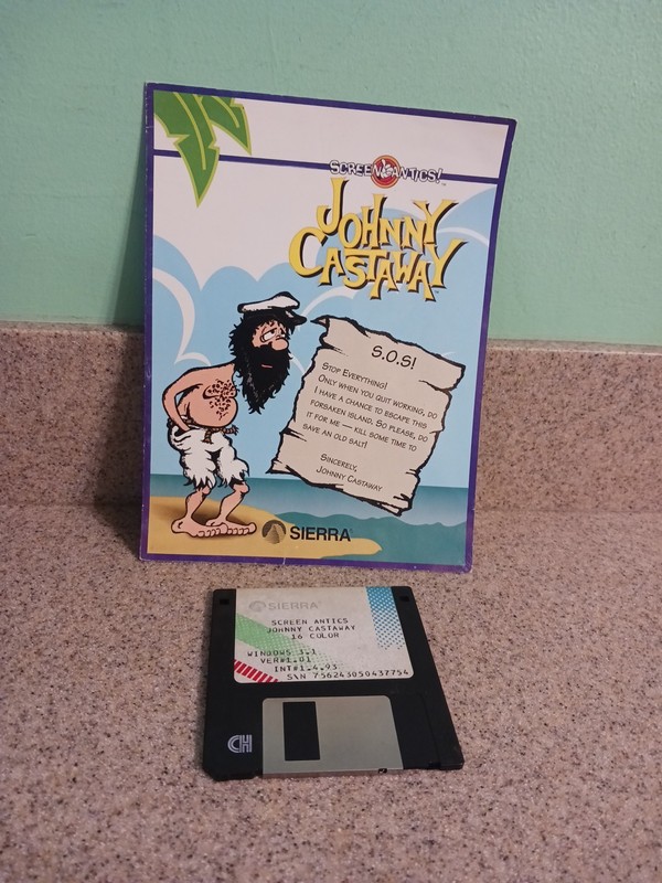 Johnny Castaway Screensaver – Floppy & Manual – Screen Antics (PC, 1992) HTF