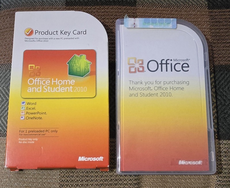 Microsoft Office Home and Student 2010 w/ Product Key Only & Original Packaging