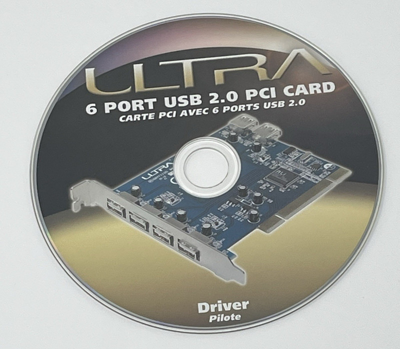 Ultra 6 Port USB 2.0 PCI Card Driver Pilote CD Only Carte Avec