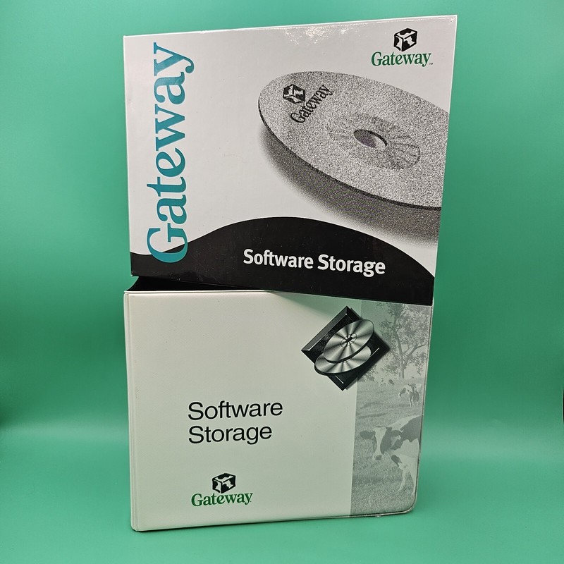 1999 Gateway Computers Software CD-ROM Disc Storage 2 Ring Binder 1.5″ LOT OF 2