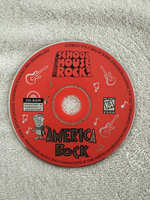 School House Rock! America Rock 1996 Creative Wonders Win 95/3.1/Macintosh