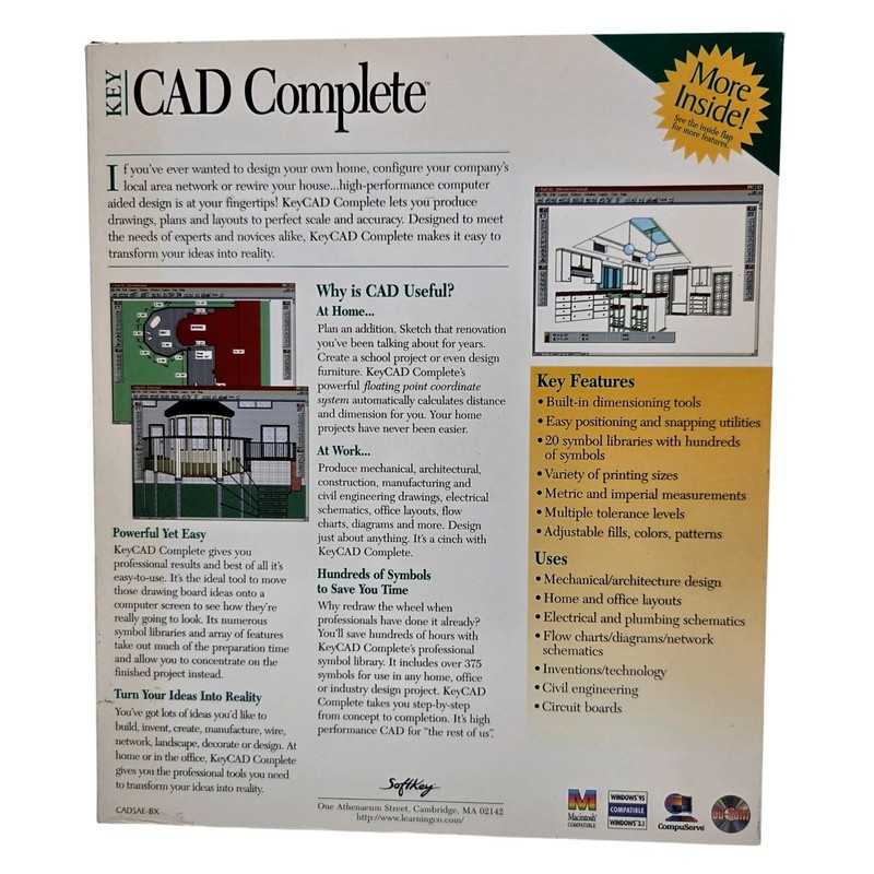 SoftKey Key CAD Complete PC Mac Software CD-ROM Vintage Sealed NWT 0-7630-1281-5 gallery