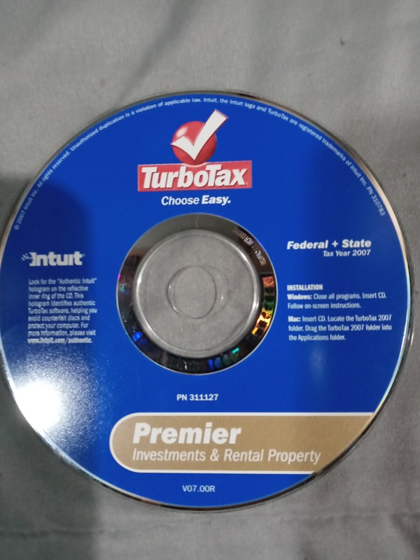 Intuit TurboTax Premier Investments & Rental Property 2007 Federal + State