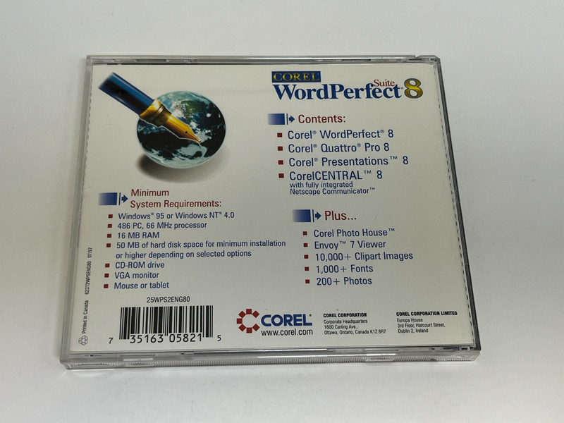 Corel WordPerfect Suite 8 CD-ROM 1997 Vintage Office Software WordPerfect 8 gallery