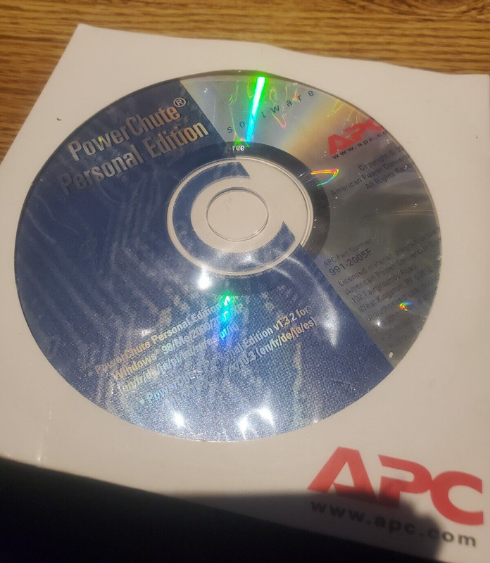 APC Power Chute Battery Backup Back-UPS Personal Edition Software CD Windows/Mac