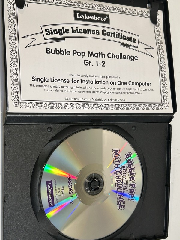 BUBBLE POP! INTERACTIVE MATH CHALLENGE GRADE 1-2 + 3-4 CDROM PC MAC L Lakeshore gallery