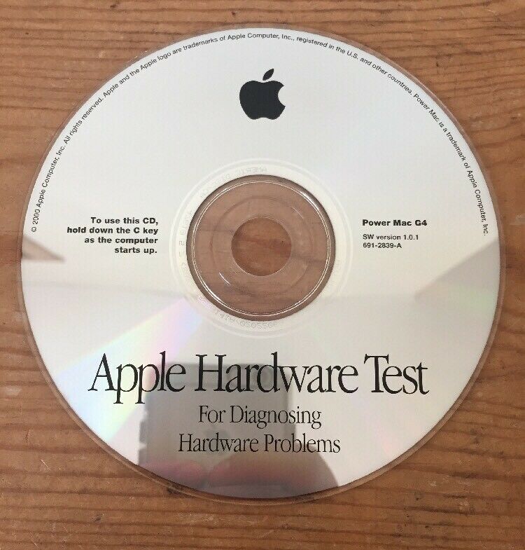 2000 Macintosh Mac Power Mac G4 Hardware Test System Diagnostic CD Version 1.0.1