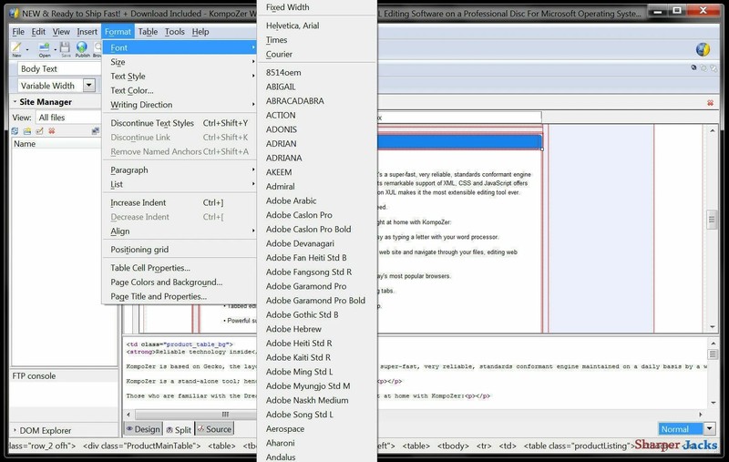KompoZer Website Developer / Designer HTML Editing Software for Windows on USB gallery