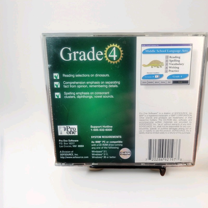New Grade 4Middle School Language Arts PC CD-ROM Software . Very Good Condition. gallery
