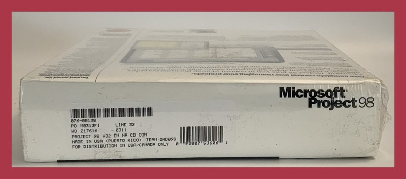 Microsoft Project 98 Full Version For PC Project Mgmt Software - NEW SEALED BOX gallery