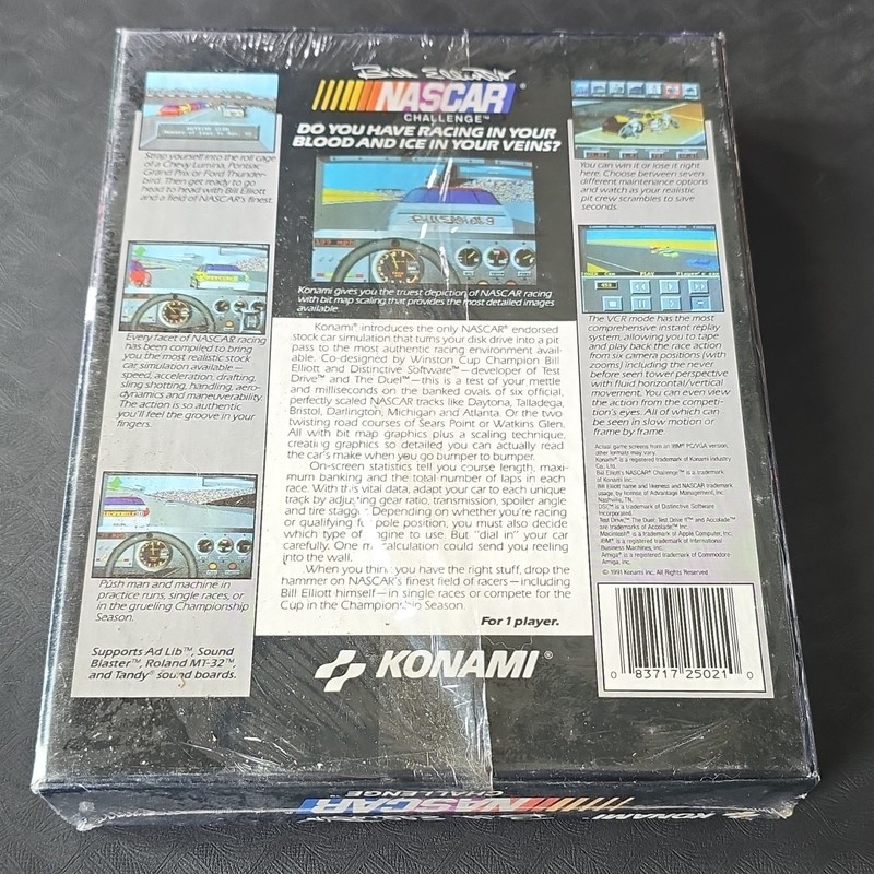 Konami Bill Elliott's NASCAR Challenge PC Game for MS-DOS/Tandy 5.25" Floppy gallery