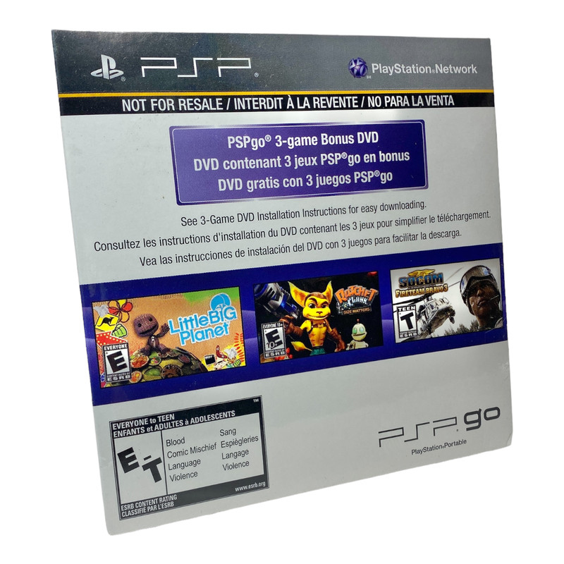 PSPgo 3 Game Bonus DVD NEW! SEALED! RARE! HTF! LittleBIG, Ratchet & Clank, SOCOM