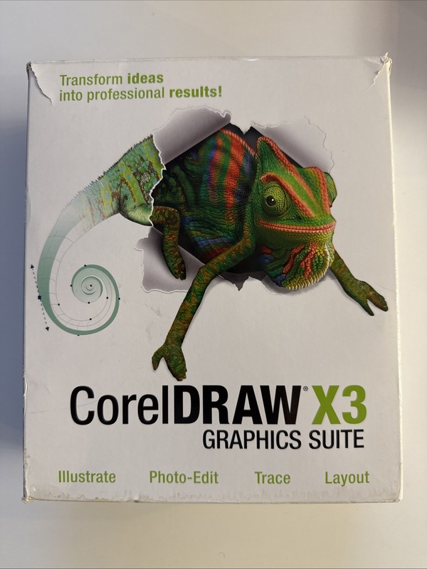 CorelDRAW Graphics Suite X3 4 CD Set Software & Handbook & User Guide