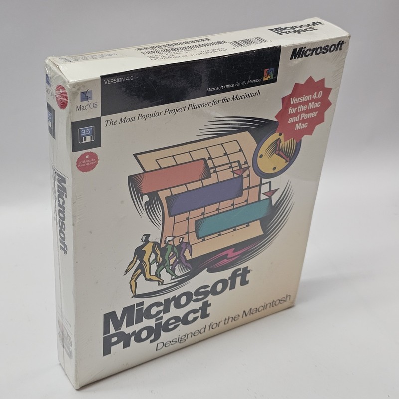 Microsoft Project 4.0 – Mac Edition Vintage Software BRAND NEW OLD STOCK SEALED