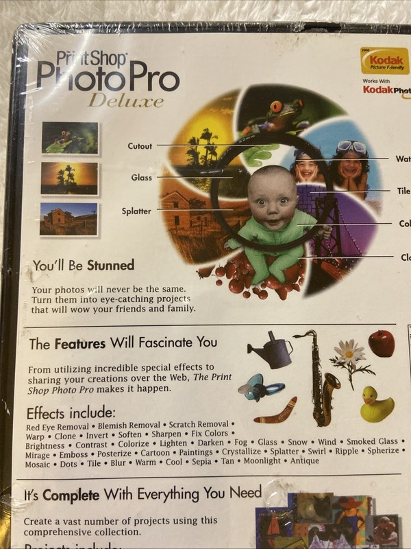 Print Shop Photo Pro Deluxe PC CDROM 2000 Digital Imaging Ver. 2 NIP Sealed New gallery