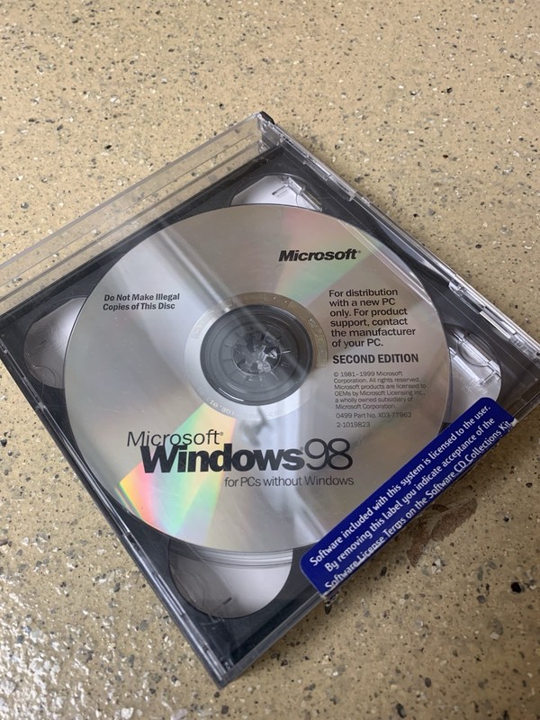 MICROSOFT WINDOWS 98 SECOND EDITION FOR PC’S WITHOPUT WINDOWS 98