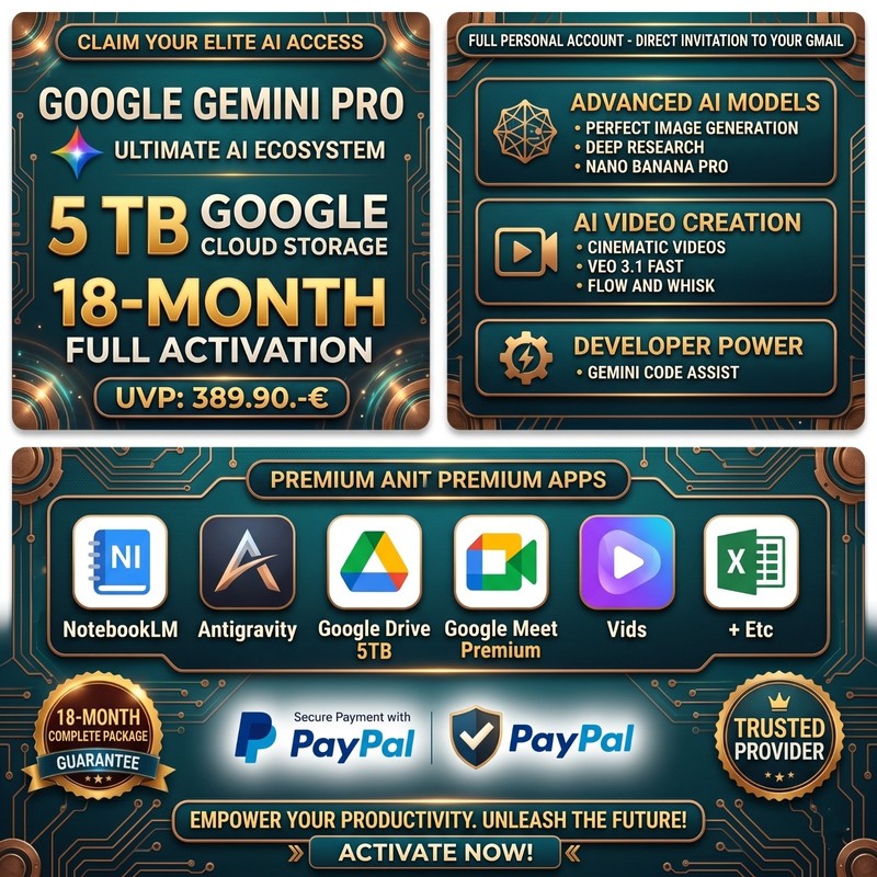 Gemini AI Pro – 18 Months Personal Access | Full War