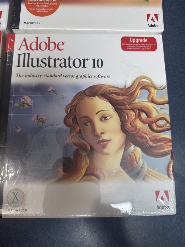 Lot x6: Adobe New Sealed Photoshop Illustrator Acrobat Ver 5 6 7 8 10 Mac gallery