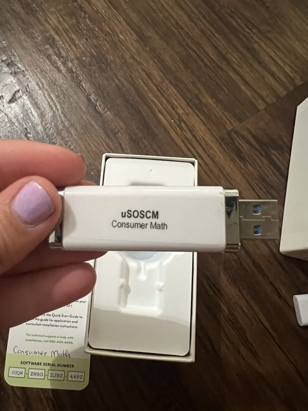 Switched-On Schoolhouse Consumer Math USB Curriculum for Windows