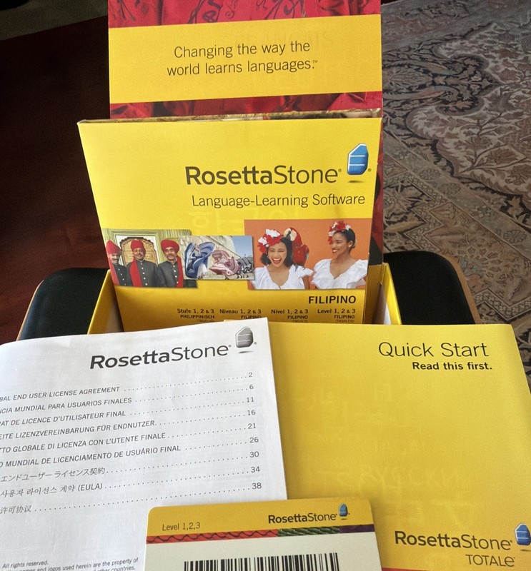 ROSETTA STONE Filipino (Version 4) 4 Disc Level 1, 2, & 3 COMPLETE W/Access Card gallery