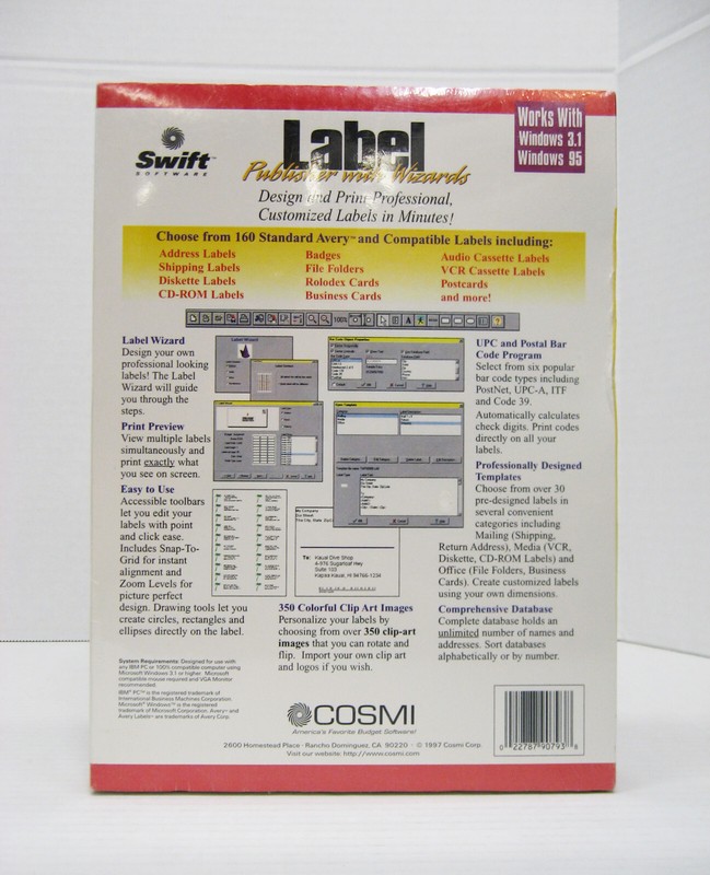 Swift Software - Label Publisher with Wizards - Vintage - BRAND NEW SEALED! gallery