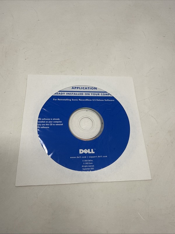 Dell Reinstalling Sonic RecordNow 6.5 Deluxe Software P/N R2445 RevA00 Disc 2003 gallery