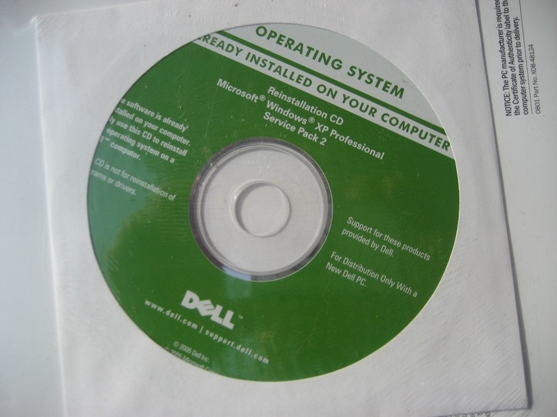 NEW! SEALED Microsoft Windows XP Professional SP2 Reinstallation CD 2002 Dell